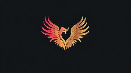 Obraz premium Phoenix logo design on dark background