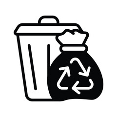 Modern glyph style icon of waste recycle bin
