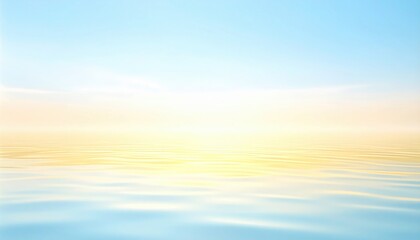 Obraz premium Serene sunrise over calm ocean waters tranquil seascape digital artwork peaceful atmosphere aerial view nature's beauty