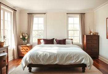 Cozy bedroom interior with natural light