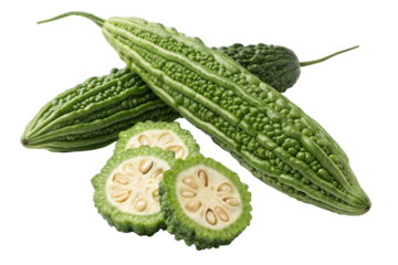  bitter gourd on white background