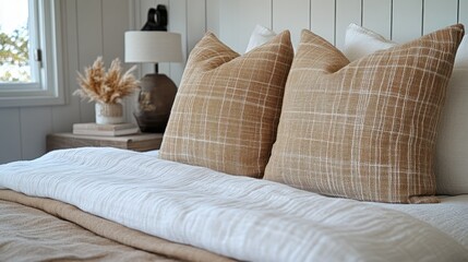 Cozy bedroom with warm neutral tones