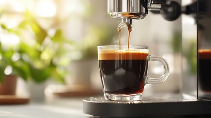 A close-up of coffee being brewed highlights the soothing process and warmth of morning rituals, representing comfort, routine, and the simple pleasures of daily life.