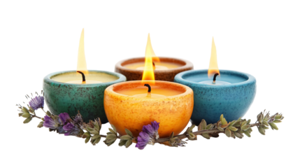 Votive Offerings for Religious Devotion - Isolated on White Background