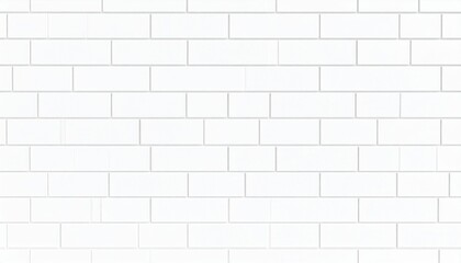 Naklejka premium White subway tile wall modern interior building material minimalist environment eye-level view design concept for contemporary spaces