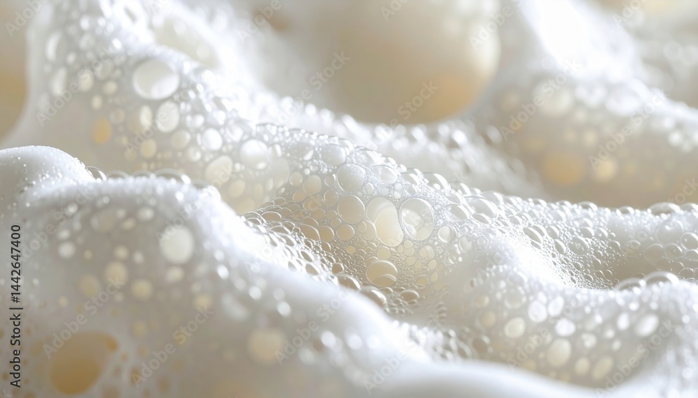 Poster captivating foam bubbles spread across smooth surface kitchen setting close-up photography serene at