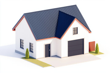 Modern house with garage and garden