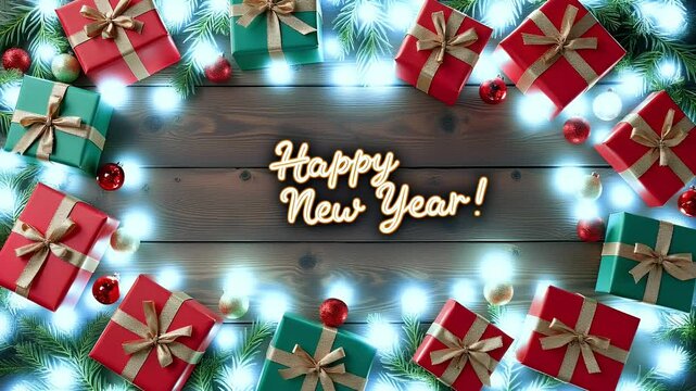 Festive Banner Displaying Wrapped Presents on a Rustic Wooden Surface, Evoking a Holiday Celebration Atmosphere and Preparation for Seasonal Festivities, Ideal for Website Headers