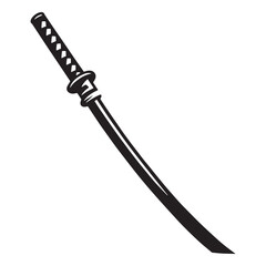 Timeless Katana silhouette, legendary weapon of Japan – Katana illustration – Minimalist Katana vector – Weapon silhouette

