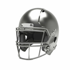 Fototapeta premium Silver Football Helmet American Football Equipment
