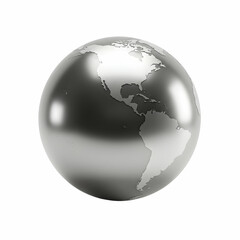 Fototapeta premium Metallic Globe 3D Render of Earth