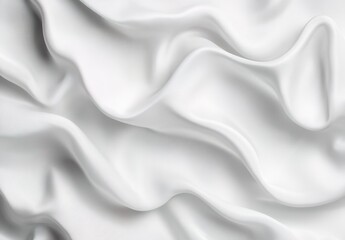 Obraz premium A close-up of white silk fabric with natural wavy texture.