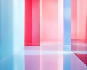 Colorful interior space with vibrant hues.