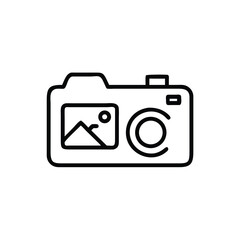 camera with image display digital camera on white background for web and graphic design