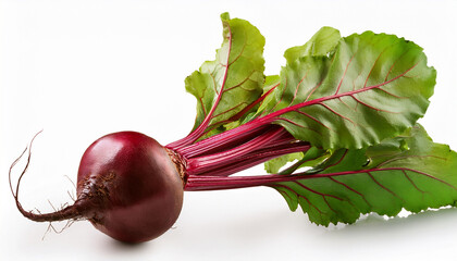 beetroot with leaves isolated