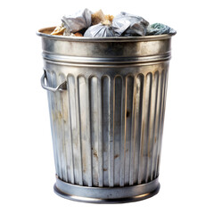Trash can isolated on transparent background 