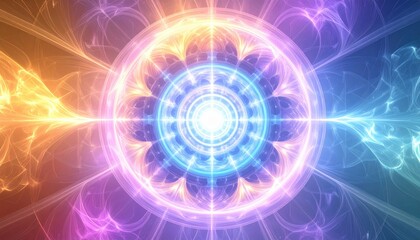 Obraz premium Dynamic energy burst abstract background digital art vivid colors centered view energy concept for visual impact