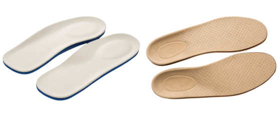 Orthopedic insoles for enhanced foot support and comfort isolated with transparent background