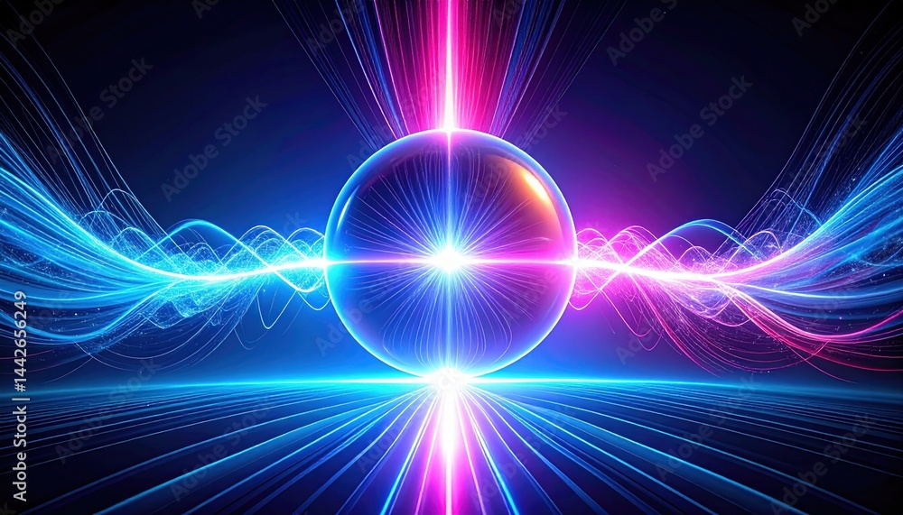 Aufkleber dynamic energy pulse digital space abstract art futuristic environment aerial view conceptual design