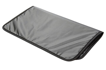 Folded soft rectangular blanket for home or travel comfort isolated with transparent background