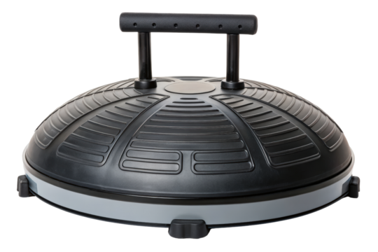 Balance trainer dome with sturdy handle for strength and stability workouts isolated with transparent background