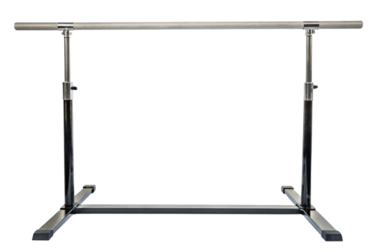 Adjustable ballet barre stand for dance practice and exercise routine isolated with transparent background