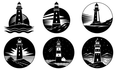 Naklejka premium Lighthouse Silhouette vector