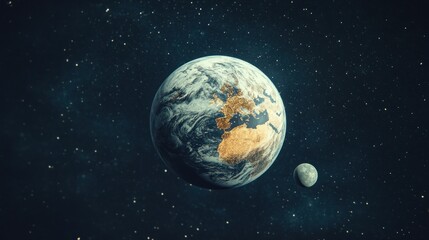 Earth and Moon in Space