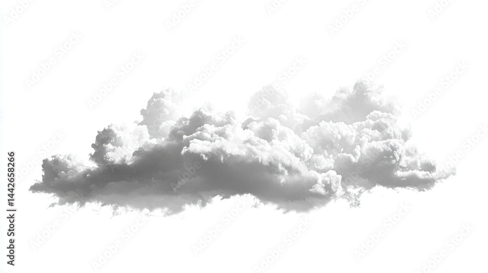 Aufkleber thunderstorm clouds with small patches of light and rain on white background.