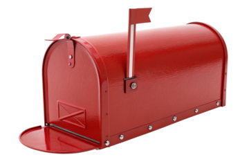 red mailbox isolated on white