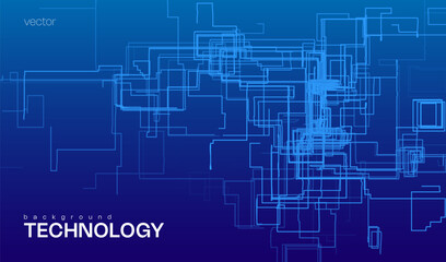  Ai blue tech abstract background with flowing lines, digital particles and cyber tech vibes, ideal for web banners and hi-tech concepts.