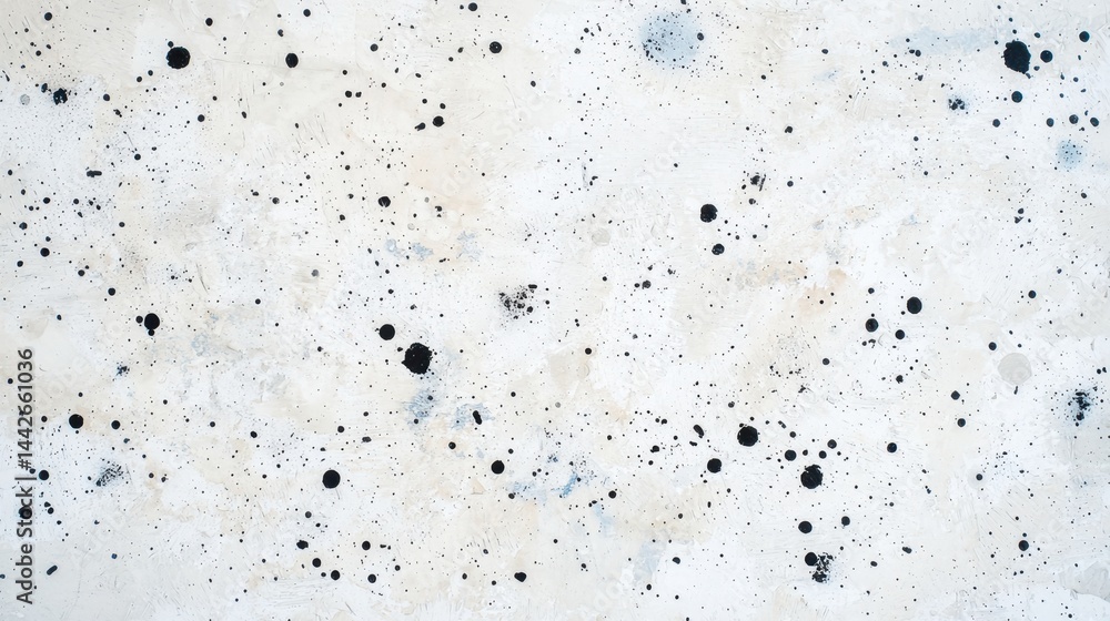Poster light white texture with occasional black spots, clean and sparse artistic pattern