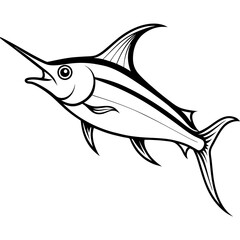 Minimalist Marlin One-Line Vector