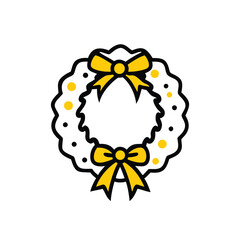 christmas wreath holiday decoration on white background for web and graphic design