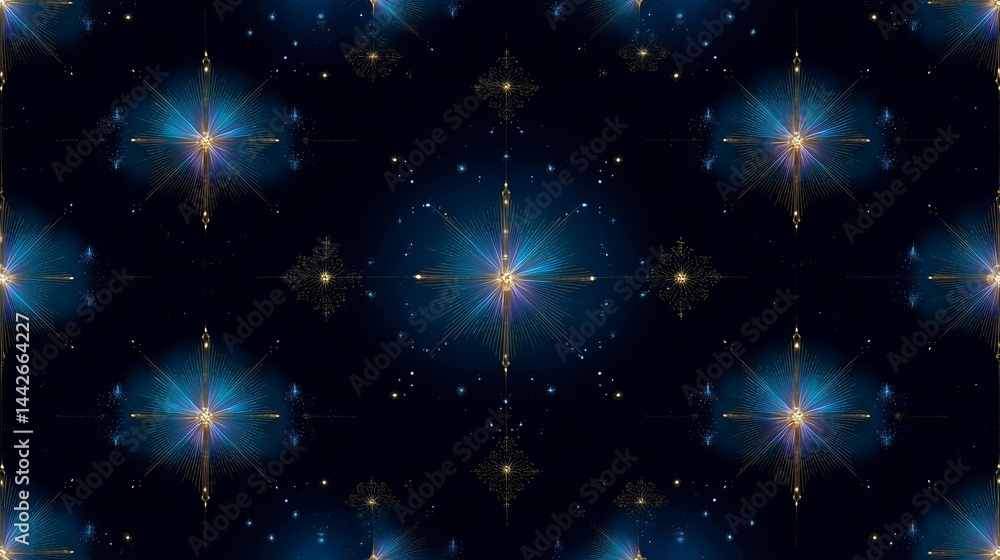 Poster bright cosmic stars create a mesmerizing pattern against a dark background during a digital art crea