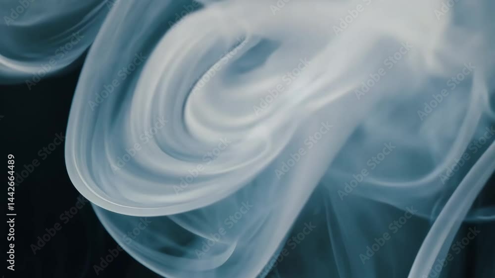 Poster abstract blue smoke swirl with soft flowing mist creating calm and mysterious flow