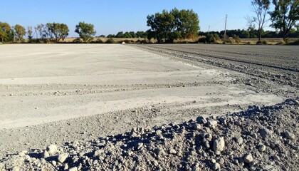 Construction site preparation rural area photography open ground aerial view industrial development