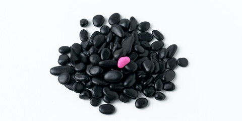 Be different concept. Unique Concept. Different color stone amongst black color stones