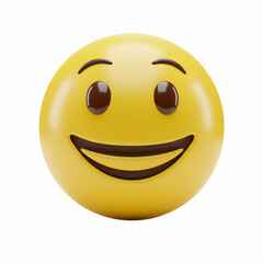 Fototapeta premium Happy Smiley Face Emoji 3D Render