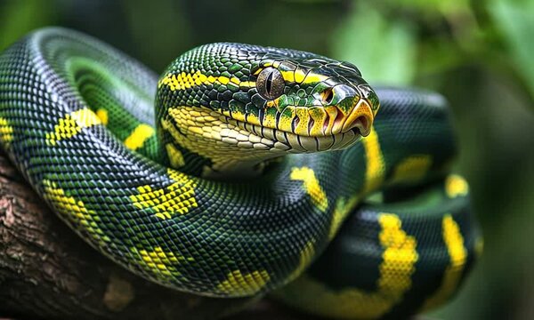 Green Tree Python: Majestic Serpent in Vivid Detail