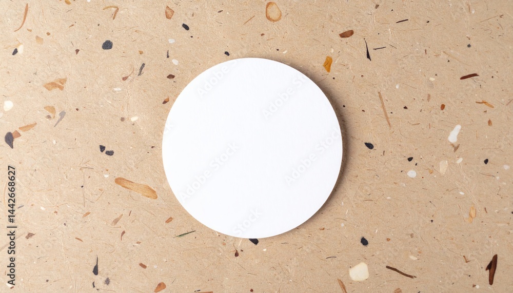 Aufkleber minimalist design action circular white object on terrazzo background product photography studio env