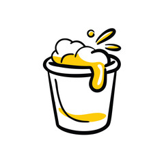 cleaning bucket on white background for web and graphic design