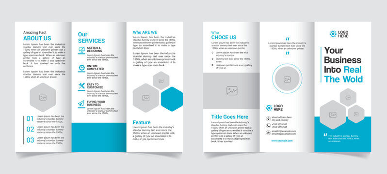 Trifold Brochure Template Design with Vector FIle