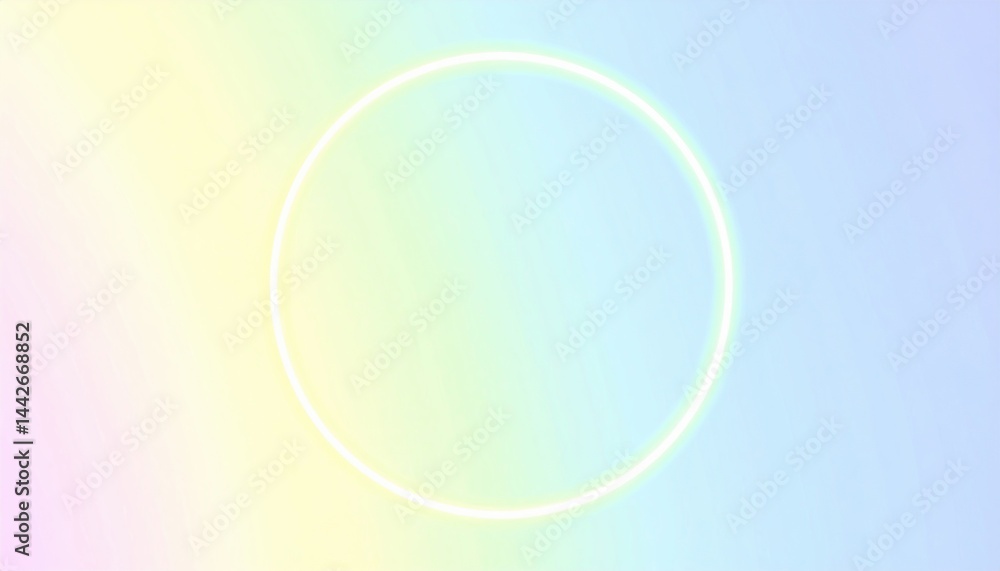 Aufkleber exploring tranquil light circles abstract nature digital art ethereal environment soft viewpoint con