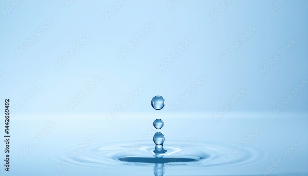 Aufkleber water droplet impact event clear surface high-resolution image minimalist environment close-up view 
