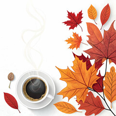 Autumn Coffee Background: Free Fall Season Image