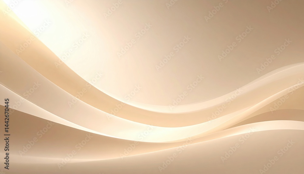 Poster dynamic wave patterns in soft neutral tones abstract digital art contemporary style minimalist envir