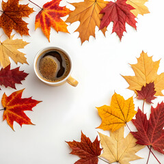 Autumn Coffee: Cozy Fall Vibes with Maple Leaves