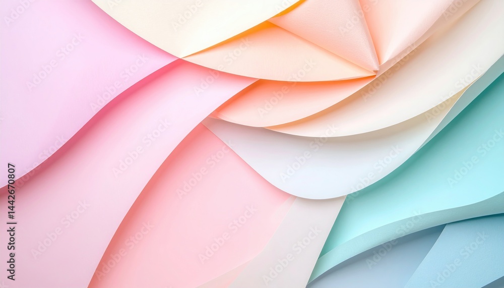 Poster elegant paper layers creating a soft aesthetic in light pastel colors abstract art composition studi