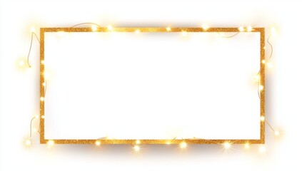 Gold frame with string lights